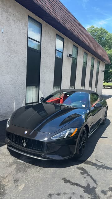 Black Maserati GranTurismo after a detail